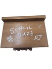 School Daze Wood Coaster Set In Desk Vintage 