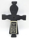 Vintage Owen Crafts Ireland Black Genuine Peat Wall Cross Irish Robed Christ 8 