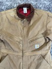 Vintage Carhartt 996qz Brown Duck Quilt Lined Coveralls 44s Made Usa