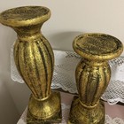 Antique Large  Columns Pair Distressed Painted Architectural Salvage