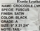 Black Crocodile Leather 3x2 Morale Patch Hook   Loop Fits Goruck 