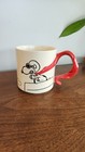 Rare Hallmark Peanuts Snoopy Flying Ace Mug Red Baron 3d Scarf Handle Ceramic