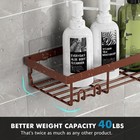 Shower Caddy Shelf Organizer Rack  Self Adhesive Black Bathroom Shelves Baske   