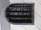 Vtg  Arched Top Wall Floor Vent Register Intricate Cast Iron W Working Louvers
