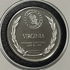 Vintage Virginia State Proof Coin Sterling Silver Rare Collector Round Art Medal