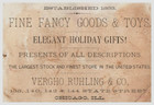 Victorian Trade Cards Vergho Ruhling   Co   Fine Fancy Goods   Toys  Chicago