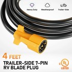 Mecmo 4ft Replacement 7-pin Rv Blade Trailer Wiring Harness 4 Feet  Yellow
