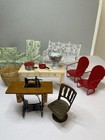 Lot Of 25  Assorted Vintage Dollhouse Miniatures Furniture And Accessories