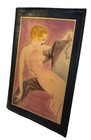 Vintage 70s Art Deco Revival Leather Planner Address Book Cover Flapper Woman