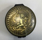 Vintage Lilly Dache 1950   s Powder Compact W Puff Ornate Gold Cherub Rare Find