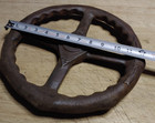 Vintage antique Industrial Cast Iron Farm Pulley hand-crank Steam water Valve