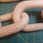 2 Pieces Wooden Chain Link Decor  Wood Hand Carved Great For Table  Home Desk 