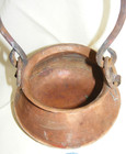 Vintage Copper 3 Quart Pot Dovetail Cauldron Hand Forged Bail Handle