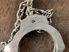 Vintage Made In Usa Police Steel Handcuffs Mfg By Peerless Handcuff Co 