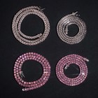 3-4mm Pink Vvs1 D Moissanite Tennis Chain Bracelet Necklace 925 Sterling Silver