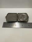 Vintage Art Deco Etched Silver Tone Vanity Compact Makeup Holder - 294