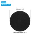 3pcs 5 5  Diameter Adhesive Non-slip Backed Felt 5mm Thickness Black