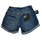 Silver Women   s Boyfriend Blue Jean Shorts Sz 2 Distressed Stretch Pockets Cuffs