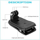 360 Rotary Backpack Hat Mounts Clip Fast Clamp Mount For Gopro Hero 2 3 3  4