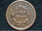 1857 Braided Hair Half Cent    Vf    Nice Brown    Get 5  Off At Checkout