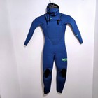 Xcel Comp Kids Full Wetsuit Hooded Kn45xch0 Chest Zip Swim Surf Beach Blue Sz 8