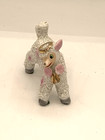 Vintage Sugar Sand Textures Lamb Figurine W  Halo   Bell 3 1 2 