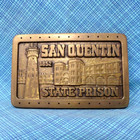 San Quentin State Prison Belt Buckle Dept Of Corrections Vtg 80s Pigville shy536