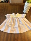 Vintage Baby Togs Girls 2 Dresses Purple  Green Embroidered Lace Easter Clean