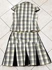 Vintage Raxevsky Women s Yellow Cream Plaid Skirt Set 2 Piece Top M Skirt S