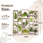 Bamworld Plant Shelf Indoor Hanging Plant Stand Large Flower Holder Wood Stand