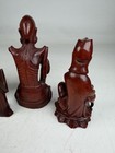 5 Chinese Hand Carved Boxwood Fruitwood Monk Figures Shoulou Guanyin Set 4-5 75   