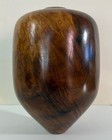 Wooden Vase Hand Turned Black Walnut Inscribed Th  87 Mcm Really Beautiful Vase