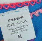 Mexican Huipil Dress Size Medium Blue Embroidered Cotton Boho Peasant Kaftan