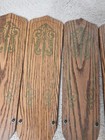 Rare Vintage Stencil Ceiling Fan Blades Set 4 Antique Brass Hardware Ornate 16 