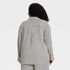 Women s Long Sleeve Collared Button-down Shirt - Ava   Viv Cream black Striped