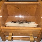 Schupp   s Sani-straw-miser Vintage Straw Dispenser  Wooden Base  Great Condition 