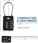 2 Pack Tsa Approved Cable Luggage Locks 3 Digit Combination Padlock Travel Suitc