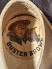 Vintage Buster Brown White Leather Baby Toddler Shoes Boots High Top Lace-up