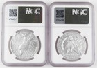2023 Morgan   Peace Silver Dollar  1 Two Coin Set Ngc Ms70 Fun Show First Day