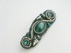 Malachite Barrettes For Thick Hair Victorian Hair Jewelry Malachite Hair Clips D