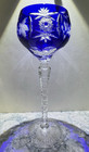 Cobalt Blue  traube  By Nachtmann German Cut To Clear Crystal Hock Wine Glass
