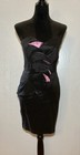 Vintage Jessica Mcclintock Cocktail Mini Dress Size 8 Black Strapless Prom Party