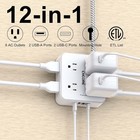 Surge Protector Power Strip 5ft Cord 8 Outlets 4 Usb 2 Usb C Charging Ports Plug