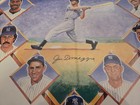 Joe Dimaggio Signed Legends Poster Ny Yankees Uda And Yankee Clipper Coa