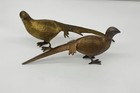 Vintage Mid-century Modern Brass Pheasants - Pair Of Solid Brass Birds