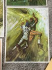 1960   s Mobil Oil Green Bay Packers Full Set Of 8 Prints With One Duplicate 