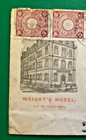 1903 Stamps Japanese Cover    Advert For Wrights Hotel Yokohama Meiji Rarity