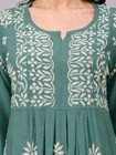 Women s Rayon Chikankari Kurta Palazzo Set Green  Hand Embroidered  Ethnic Kurta