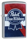 Zippo Windproof Street Chrome Pabst Blue Ribbon Lighter  49077  New In Box