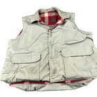 Vtg Woolrich Vest Xl Plaid Reversible Wool Snap Front Lumberjack Made Usa Stains